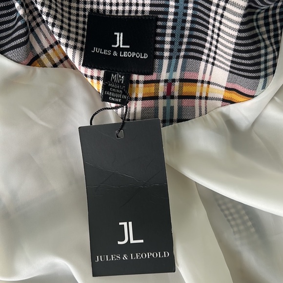 NWT Jules & Leopold Plaid Printed Ruched 3/4 Sleeve Blazer - M - Picture 9 of 12